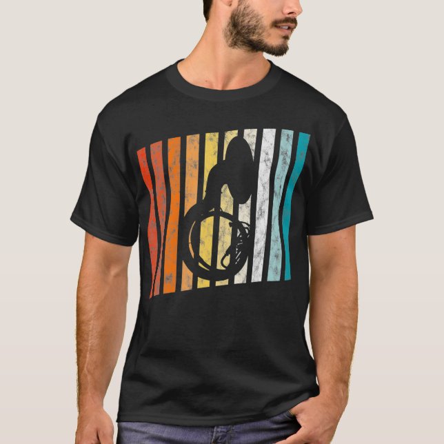 Camiseta Banda musical retro Sousaphone Tuba 70 con problem (Anverso)