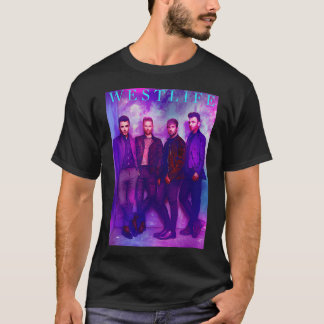 Camiseta Banda Retro de Chicos Espacio Azul y Púrpura