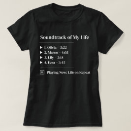 Camiseta Banda sonora negra de la familia de nombres de niñ