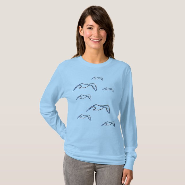 Camiseta - Bandada de Gaviotas (Anverso completo)