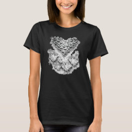 Camiseta Bandada de pájaros en forma de corazón con Hallowe