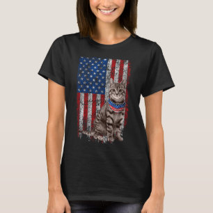 Camiseta Bandana de bandera americana para gato Patriótico