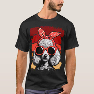 Camiseta Bandana de Gafas de Sol para Mamá de Perro Caniche