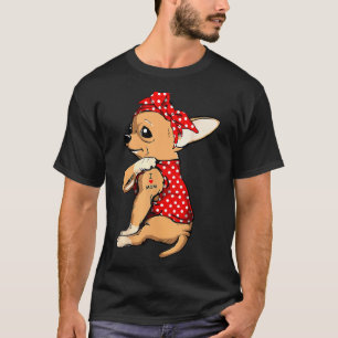 Camiseta Bandana de Mamá Perro Chihuahua Divertido Amo a Ma