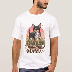 Camiseta Bandana floral rosa para perro Chihuahua Mama_1