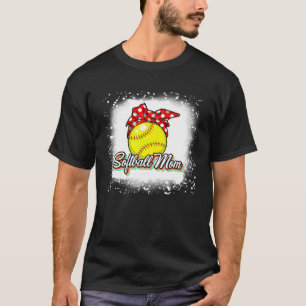 Camiseta Bandana, mamá de Softbol, blanqueada, moto de soft