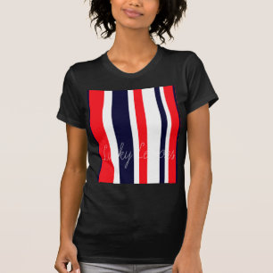 Camiseta Bandas Blanca, Azul Y Roja