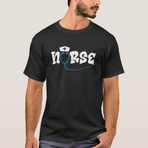 Camiseta Bandas De Cabeza Con Stethoscope Gráfica De Enferm