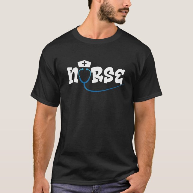 Camiseta Bandas De Cabeza Con Stethoscope Gráfica De Enferm (Anverso)