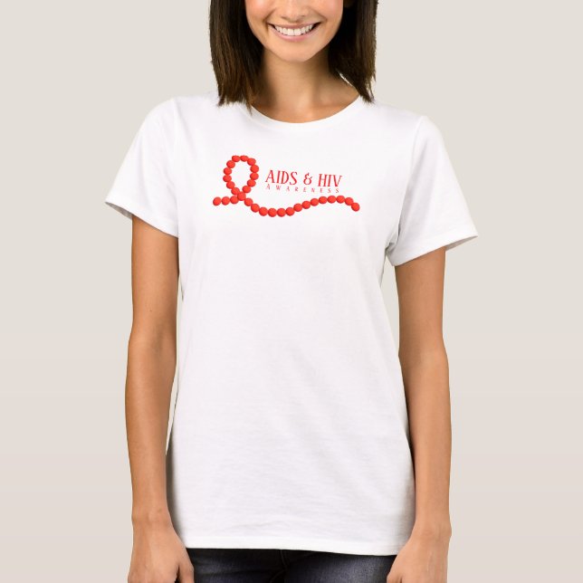 Camiseta Bandas de cinta roja para la toma de conciencia so (Anverso)