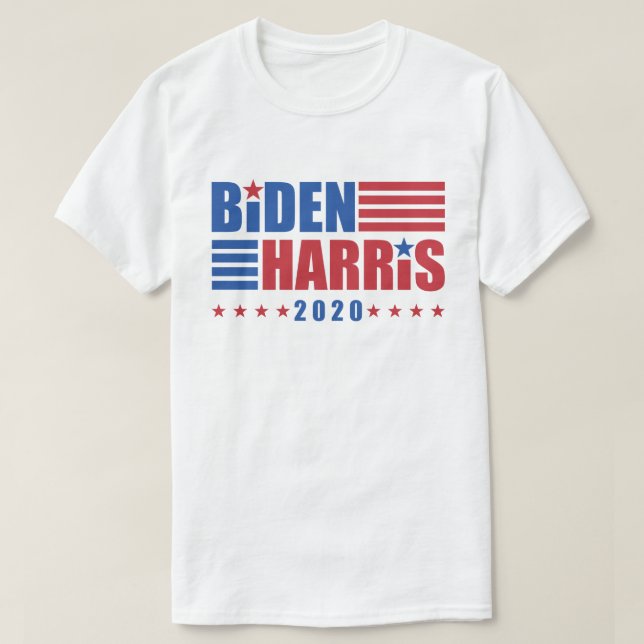 Camiseta Bandas de Estrellas Rojas Blancas Biden/Harris 202 (Diseño del anverso)