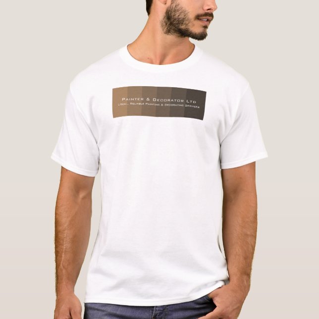 Camiseta Bandas de Ombre marrón, Anuncio de pintador y deco (Anverso)