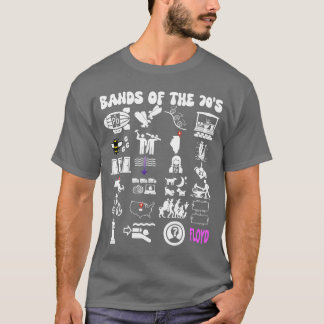 Camiseta Bandas de Pop Rock icónicas y divertidas de los 70