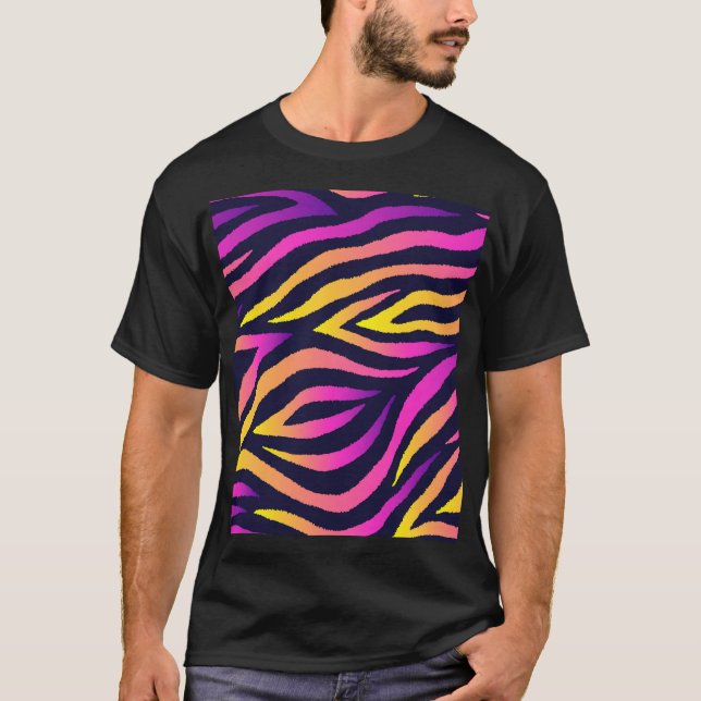 Camiseta Bandas holográficas, sin costura futurista. (Anverso)