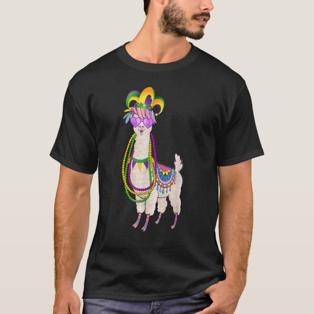 Camiseta Bandas y máscaras Mardi Gras Llama Para Hombres Mu (Anverso)