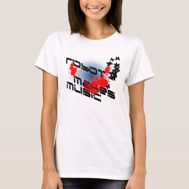 Camiseta bandeja de música-robot (Anverso)