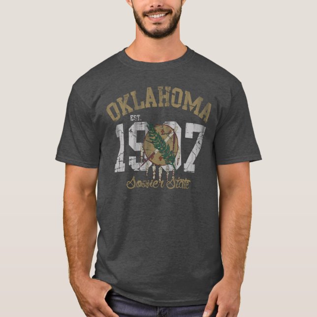 Camiseta Bandera 1907 del estado del Est Oklahoma del (Anverso)