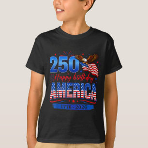 Camiseta Bandera 250 años cumpleaños USA para hombres y muj