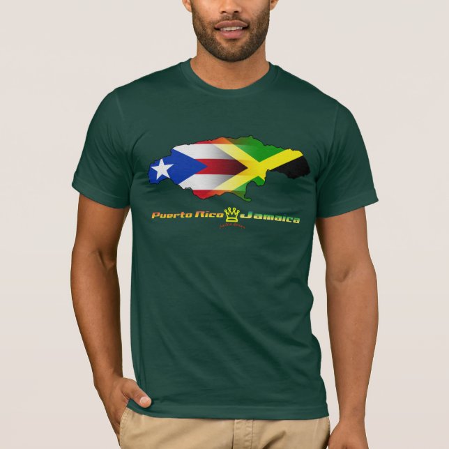 Camiseta Bandera 2 de Puerto Rico y de Jamaica (Anverso)