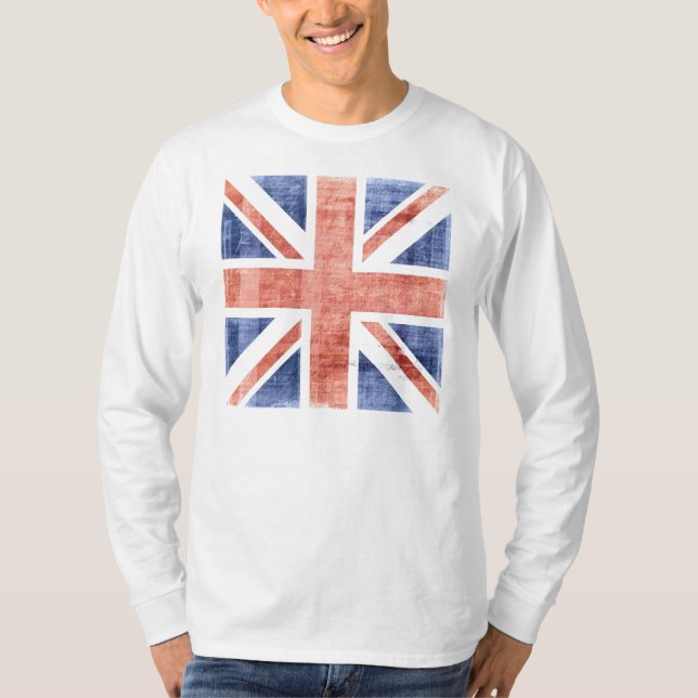 Camiseta Bandera 2 de Reino Unido del vintage (Anverso)