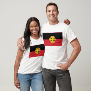 Camiseta Bandera aborigen australiana con cara de sonrisa