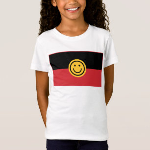 Camiseta Bandera aborigen australiana con cara de sonrisa
