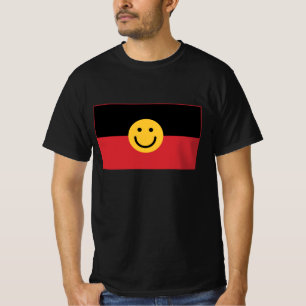 Camiseta Bandera aborigen australiana con cara de sonrisa