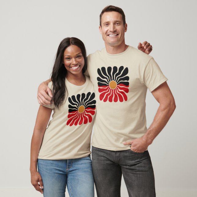 Camiseta Bandera aborigen australiana, diseño de flor del a (Unisexo)
