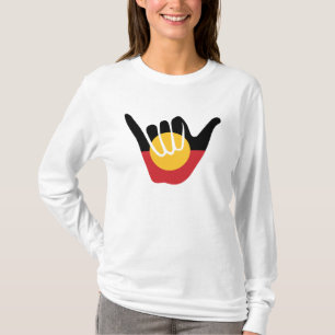 Camiseta Bandera aborigen australiana Shaka, cartel de perd