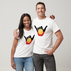 Camiseta Bandera aborigen australiana Shaka, cartel de perd