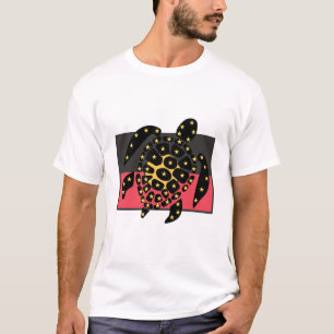 Camiseta Bandera aborigen australiana y tortuga marina