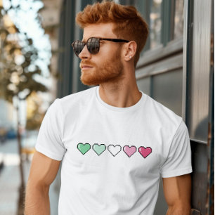 Camiseta Bandera abrosexual Pixel Heart