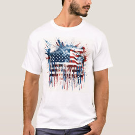 Camiseta Bandera abstracta de acuarela de Estados Unidos