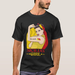 Camiseta Bandera aérea inquebrantable del Chica siciliano