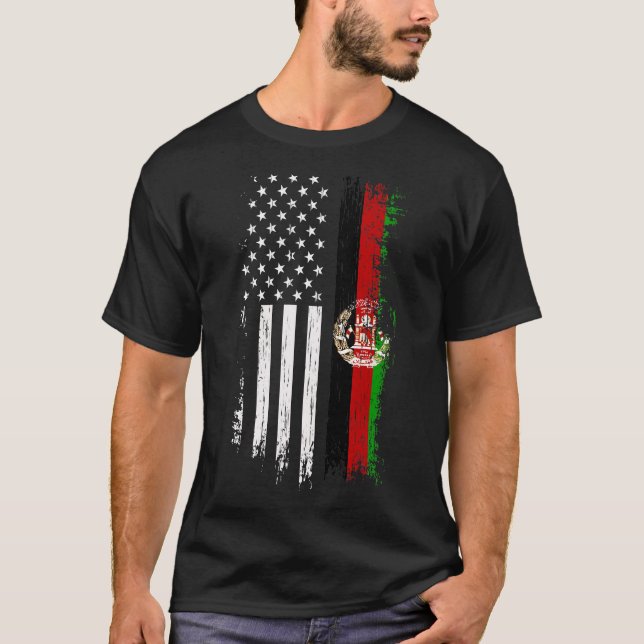 Camiseta Bandera afgana americana (Anverso)