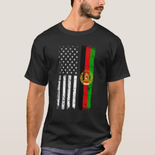 Camiseta Bandera afgana norteamericana Bandera de Afganistá