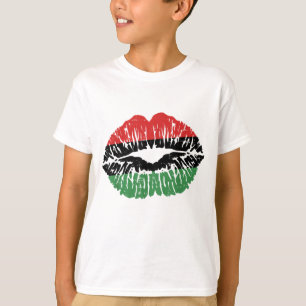 Camiseta Bandera africana de los labios Melanin Mono de la 