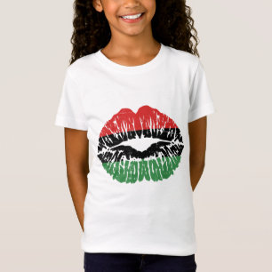 Camiseta Bandera africana de los labios Melanin Mono de la 