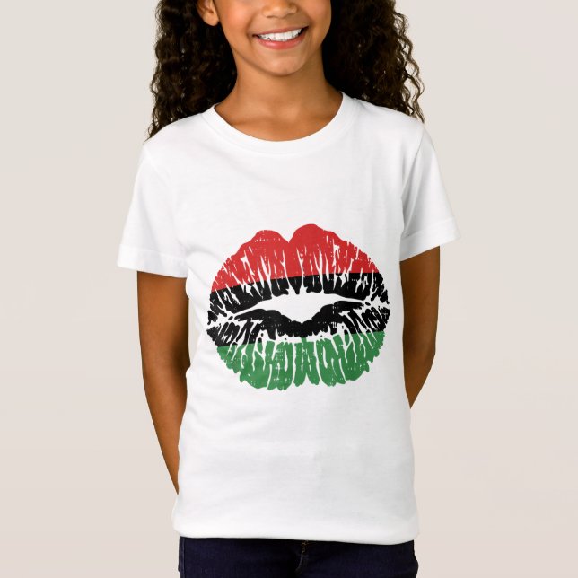 Camiseta Bandera africana de los labios Melanin Mono de la  (Anverso)