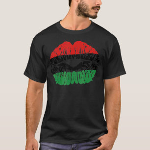 Camiseta Bandera africana de los labios Melanin Mono de la 