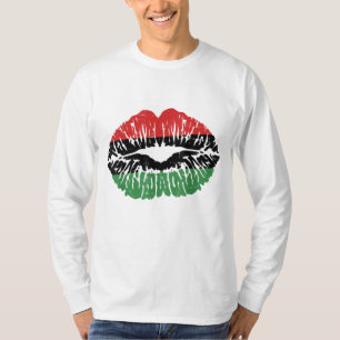 Camiseta Bandera africana de los labios Melanin Mono de la