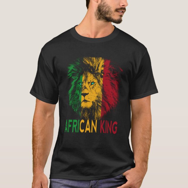 Camiseta Bandera africana del rey africano Hombres negros (Anverso)