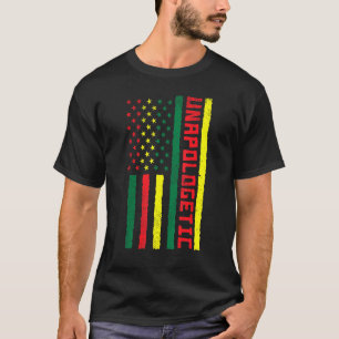 Camiseta Bandera africana norteamericana sin remordimientos