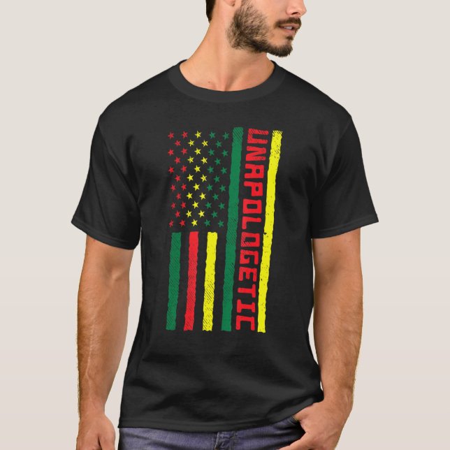 Camiseta Bandera africana norteamericana sin remordimientos (Anverso)