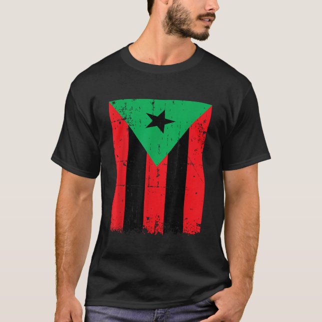 Camiseta Bandera afro boricua Funny Puerto Rico África arra (Anverso)