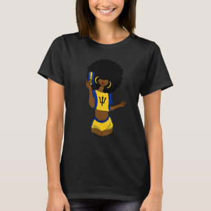 Camiseta Bandera afro patriótica de Barbados Chicas roca B