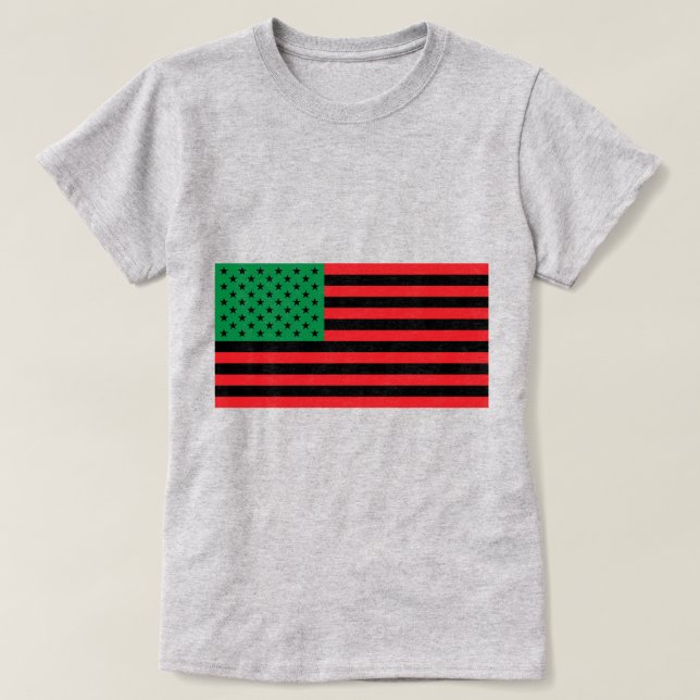Camiseta Bandera afroamericana (con opción de texto añadido (Diseño del anverso)