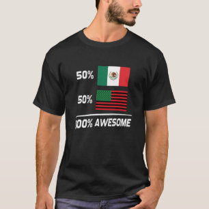 Camiseta Bandera afroamericana mitad negra mitad mexicana B
