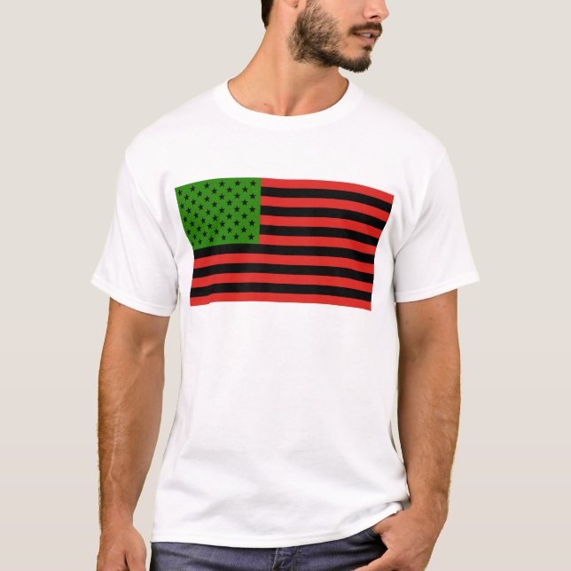 Camiseta Bandera afroamericana - negro y verde rojos (Anverso)