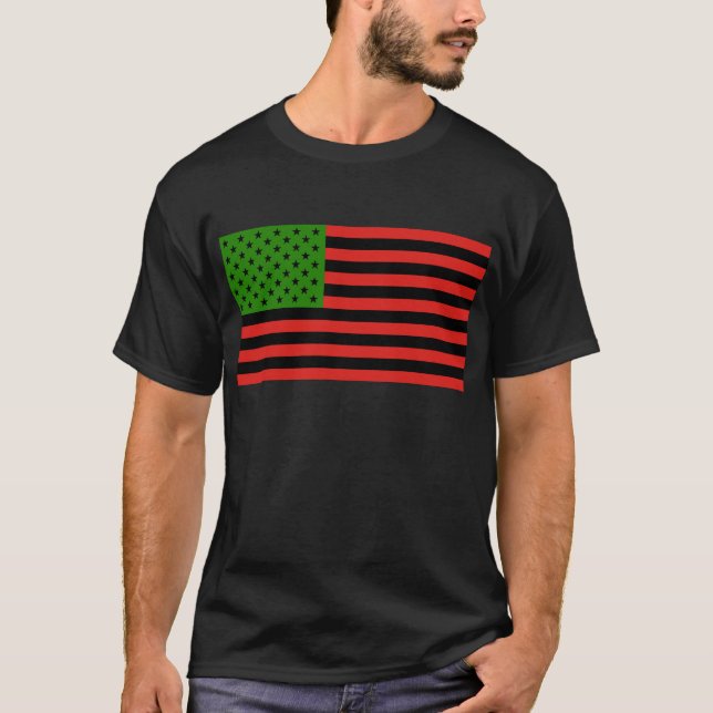 Camiseta Bandera afroamericana - negro y verde rojos (Anverso)